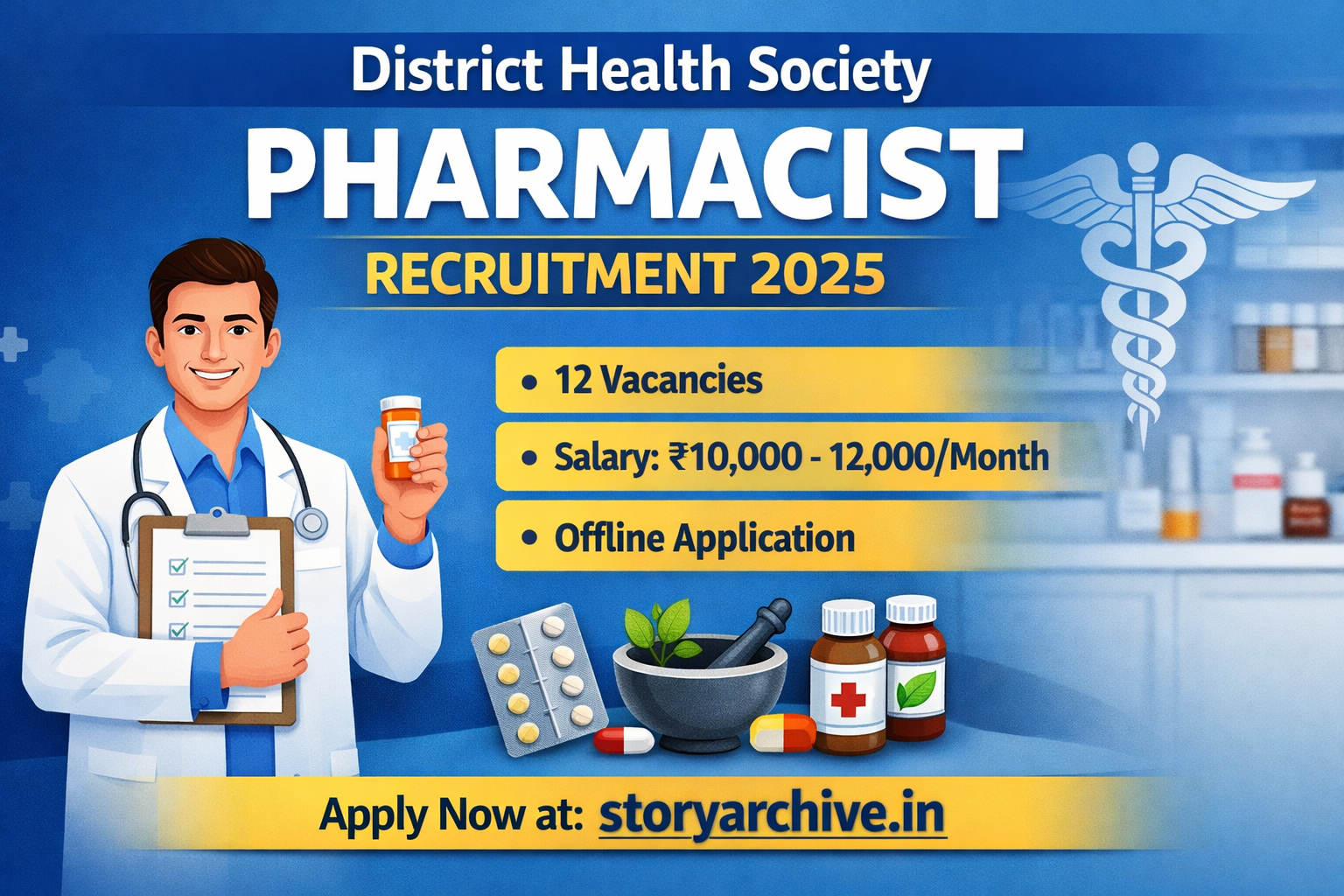 District Health Society Pharmacist Recruitment 2025 – Apply for 12 Posts