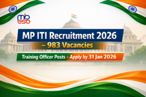 MP ITI भर्ती परीक्षा 2026: प्रशिक्षण अधिकारी पदों के लिए 983 रिक्तियाँ, ऑनलाइन आवेदन 31 जनवरी तक