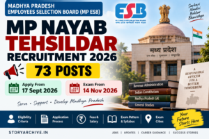 MP Nayab Tehsildar Recruitment 2026: 73 पद, Eligibility, Exam Date, Fees & Syllabus
